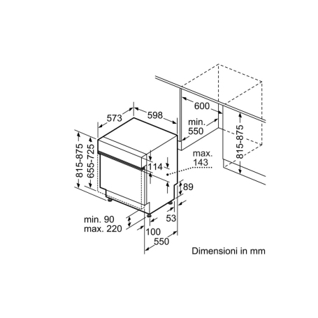 BOSCH SMI2ITS09E LAVASTOVIGLIE DA INCASSO SEMI INTEGRATA 12 COPERTI WIFI CLASSE E