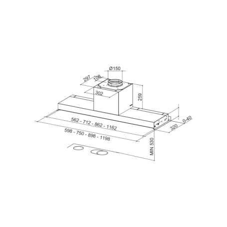 FABER IN-NOVA PREMIUM X A90 CAPPA ASPIRANTE DA INCASSO 90CM CLASSE A INOX - 110.0439.951
