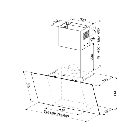FABER DAISY + BK A 80 330.0612.374 CAPPA A PARETE 80CM CLASSE A+ NERO E INOX