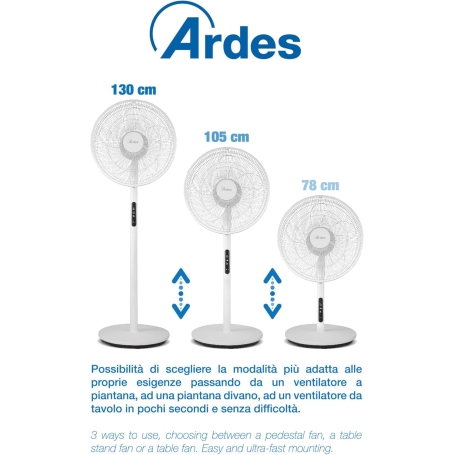 ARDES AR5PR4003 VENTILATORE A PIANTANA ALTEZZA REGOLABILE