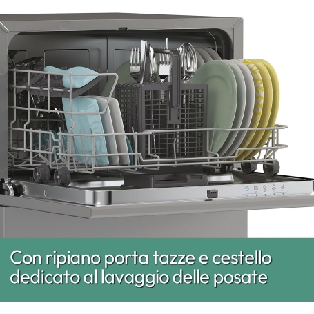 CANDY CP 6E51LS LAVASTOVIGLIE COMPATTA LIBERA INSTALLAZIONE 6 COPERTI CLASSE E SILVER - CP6E51LS