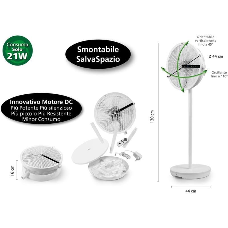 MACOM SMONTY VENTILATORE A PIANTANA POTENTE E...