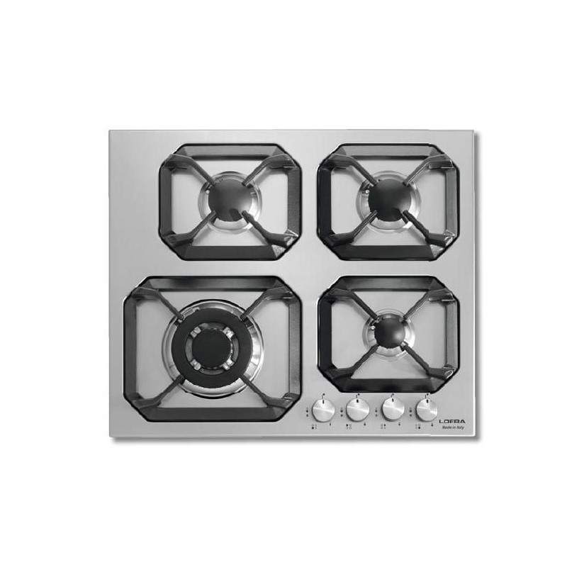 OUTLET LOFRA O-HLS6G0 PIANO COTTURA 4 FUOCHI A GAS 60 CM COLORE INOX - CON GRAFFI