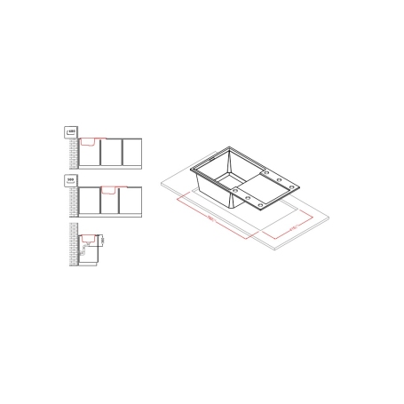 ELLECI LGY29040 LAVELLO DA INCASSO 79X44CM 1 VASCA + GOCCIOLATOIO COLORE ANTRACITE