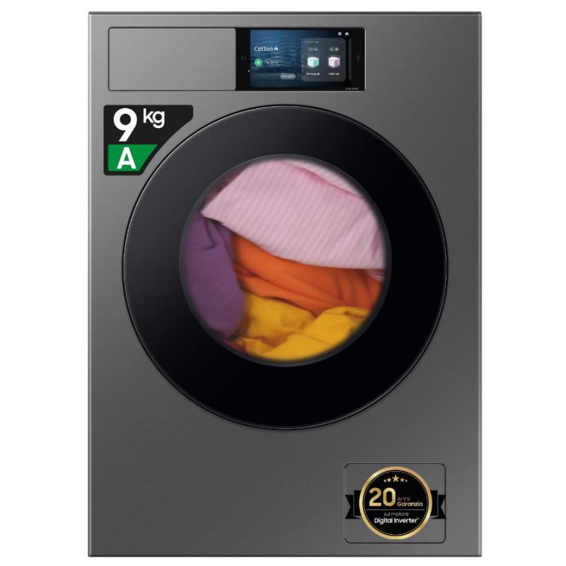 SAMSUNG WF90F09C4SU3 LAVATRICE 9KG 1400 GIRI ECODOSATORE WIFI CLASSE A - SILVER