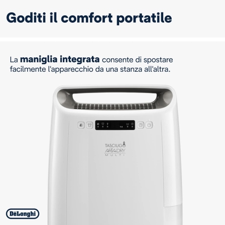 DE LONGHI DEXD214RF TASCIUGO ARIADRY MULTI DEUMIDIFICATORE 14LT SERBATOIO 2LT