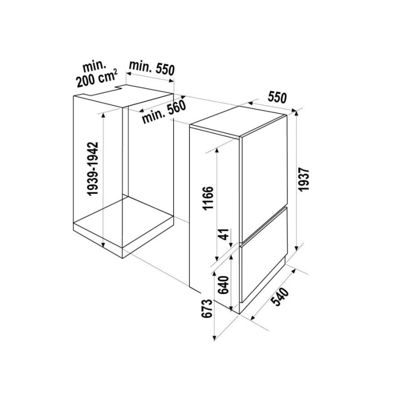 SCHOCK SRISKY FRIGORIFERO COMBINATO DA INCASSO...