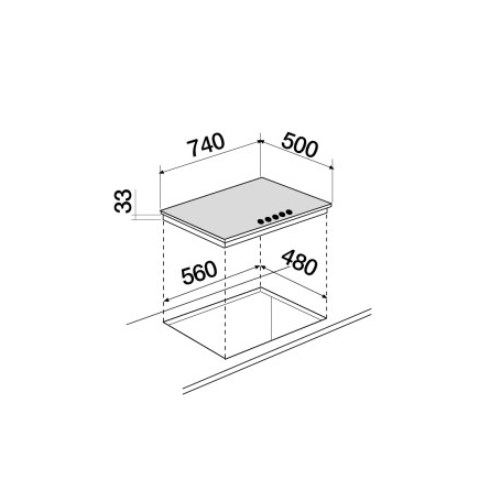 SCHOCK STR85TH58 PROFESSIONAL PC75 PIANO COTTURA 75CM 5 FUOCHI A GAS AVENA