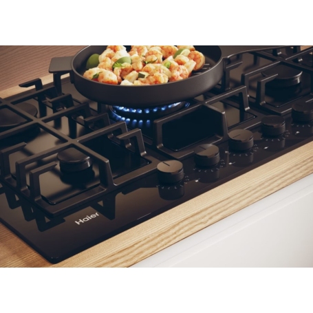 HAIER HAVG75TBPB PIANO COTTURA DA INCASSO 75CM 5 FUOCHI A GAS - NERO
