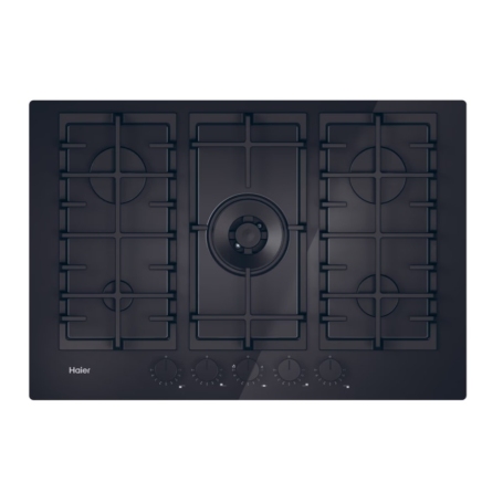 HAIER HAVG75TBPB PIANO COTTURA DA INCASSO 75CM 5 FUOCHI A GAS - NERO