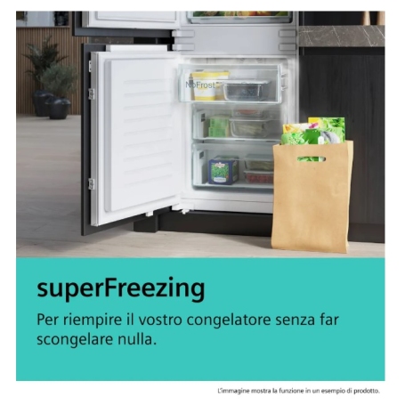 SIEMENS KB96NVSE0 iQ300 FRIGORIFERO COMBINATO DA INCASSO 70CM NO FROST 383 LT WIFI CLASSE E