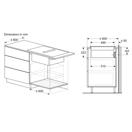 BOSCH PVQ711H26E PIANO COTTURA A INDUZIONE CON CAPPA INTEGRATA 71CM 4 PIASTRE WIFI CLASSE B NERO
