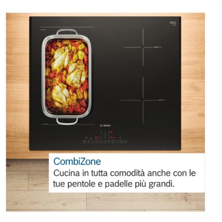 BOSCH PVQ711H26E PIANO COTTURA A INDUZIONE CON CAPPA INTEGRATA 71CM 4 PIASTRE WIFI CLASSE B NERO