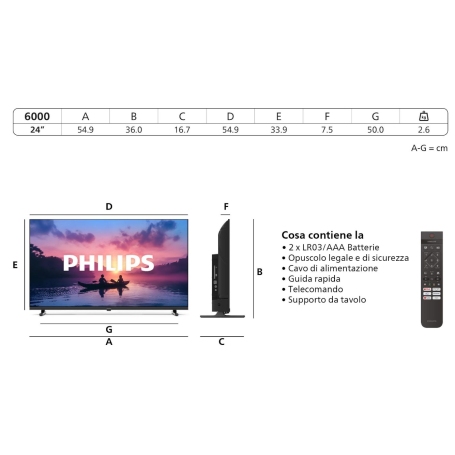 PHILIPS 24PHS6000/12 TV LED 24'' HD READY SMART TV