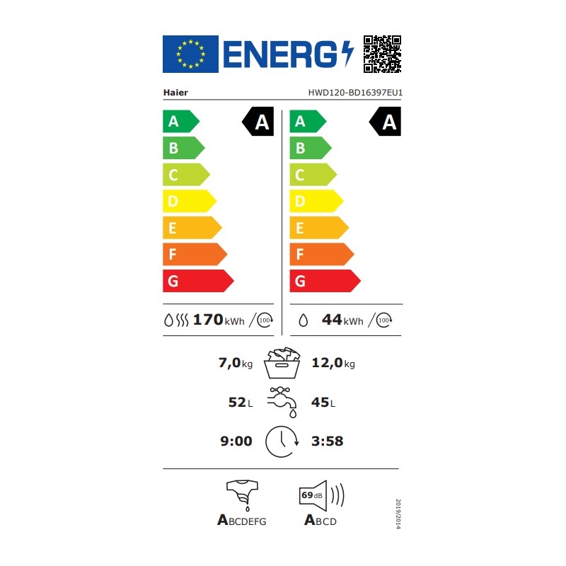 HAIER HWD120-BD16397EUS LAVASCIUGA 12/7 KG 1600...