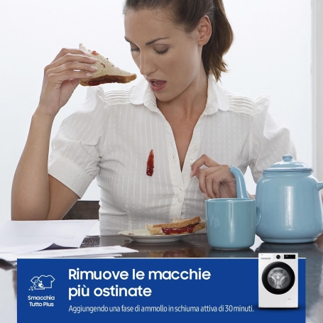 SAMSUNG WW90DG5G34AEET LAVATRICE SLIM 48CM 9KG 1400 GIRI VAPORE WI-FI CLASSE A