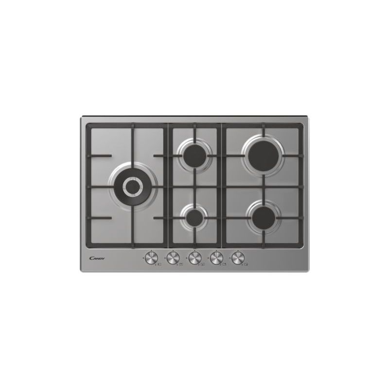 OUTLET CANDY O-CHG7WLWEX PIANO COTTURA 75CM 5 FUOCHI GRIGLIE IN GHISA INOX - CON DIFETTI