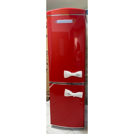 OUTLET SEVERIN O-RKG 8887 FRIGORIFERO COMBINATO LINEA RETRO' 315 LT TOTAL NO FROST CLASSE E ROSSO - CON DIFETTI