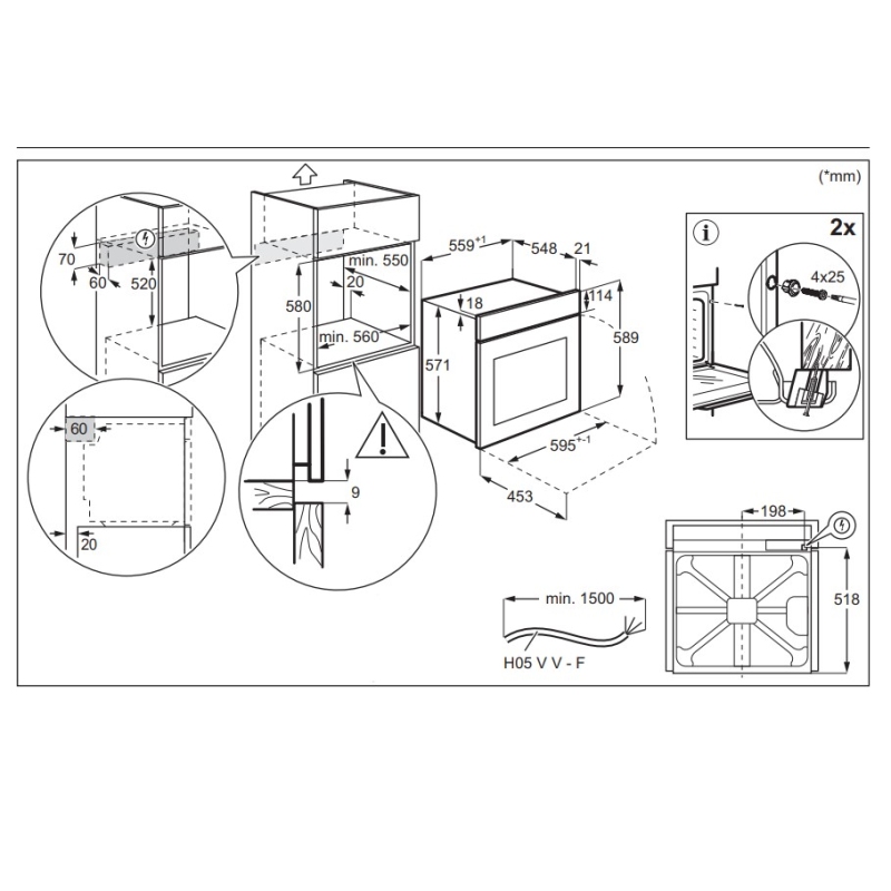 ELECTROLUX EOF4P46TX2 FORNO ELETTRICO VENTILATO...