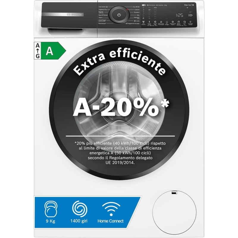 BOSCH WGH24400IT LAVATRICE 9KG 1400 GIRI VAPORE WIFI CLASSE A