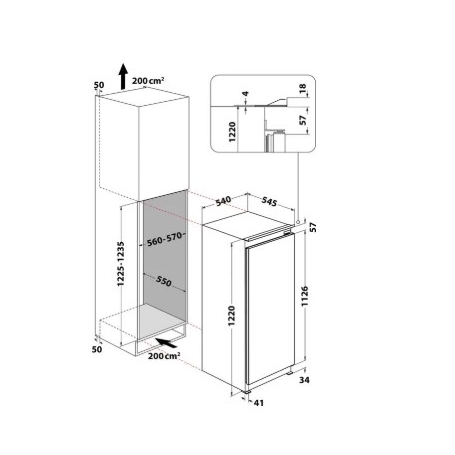 INDESIT SZ 12 A2 D/I FRIGORIFERO MONOPORTA DA INCASSO 189LT STATICO CLASSE F