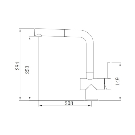 ELLECI ALUNA PLUS MGKA0240 MISCELATORE CON DOCCETTA ESTRAIBILE IN GRANITEK NERO