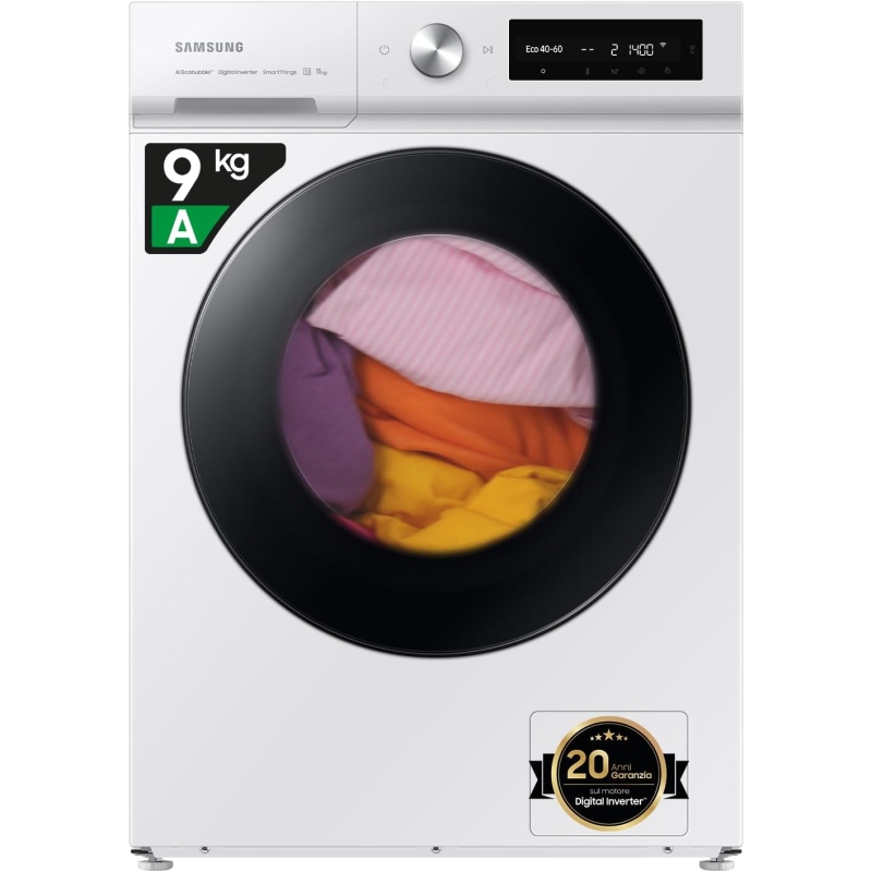 SAMSUNG WW90DB7U34GWU3 LAVATRICE 9KG 1400 GIRI VAPORE WI-FI CLASSE A