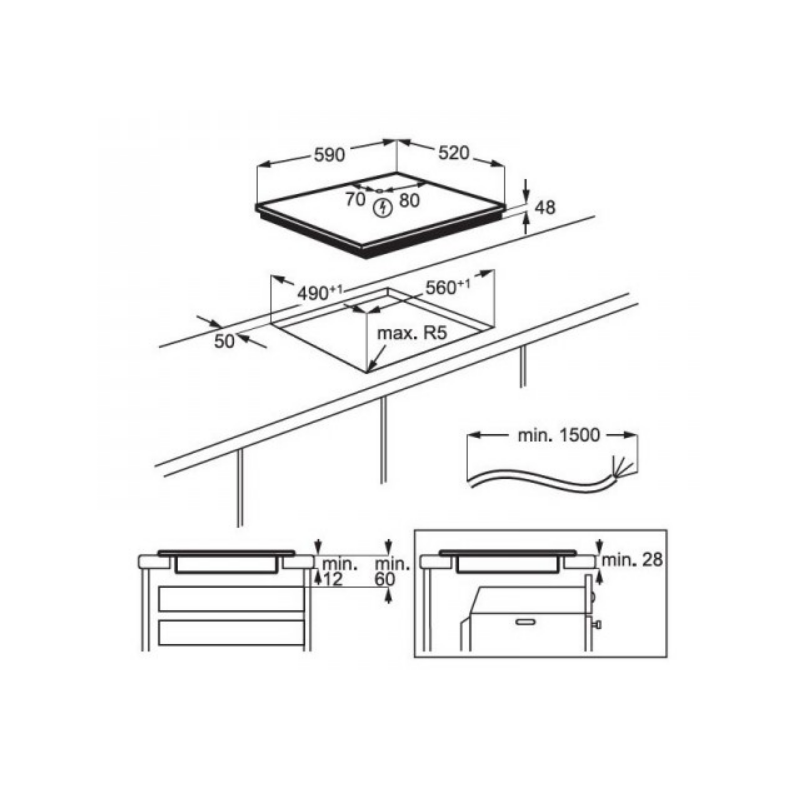AEG IBK64204CB PIANO COTTURA A INDUZIONE 60CM 4...