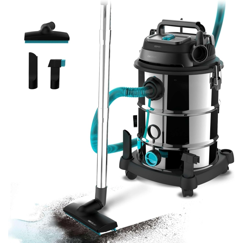 CECOTEC CONGA ROCKSTAR WET E DRY STEEL MAX PRO BIDONE ASPIRA SOLIDI E LIQUIDI - ROCKSTARMAXPRO