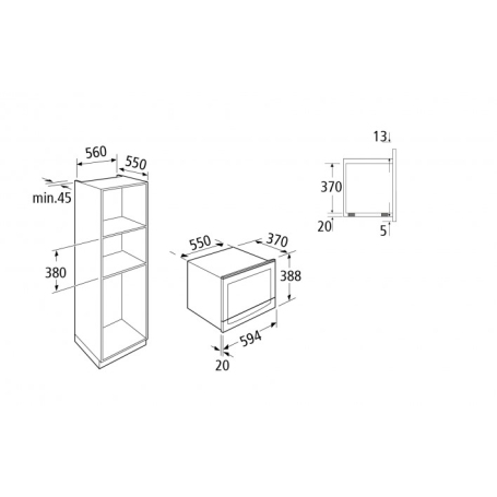 schema incasso del forno a microonde SCHOCK PRIMUS SMI253IX