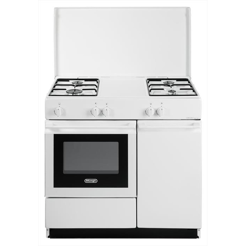 DE LONGHI SGW 854 NM CUCINA 86X50 4 FUOCHI FORNO A GAS COPERCHIO METALLO - BIANCA - SGW854NM