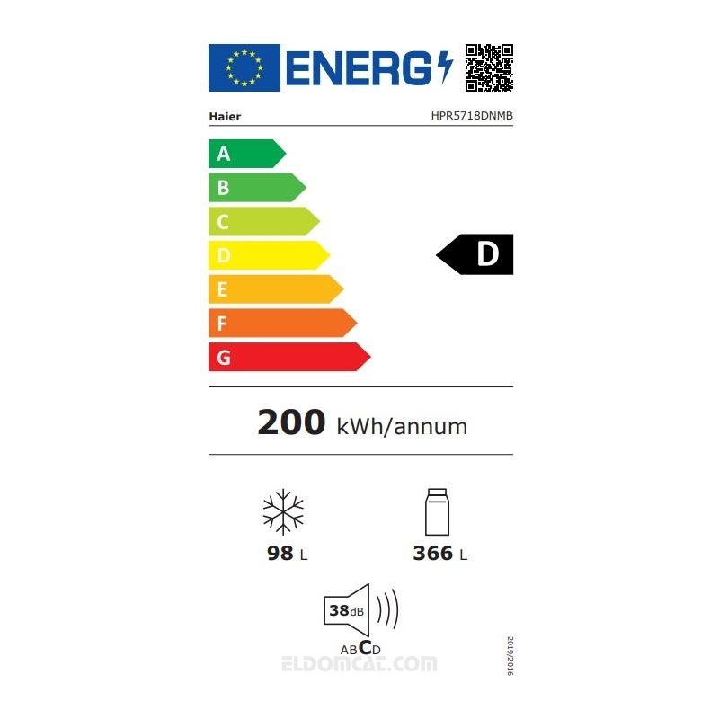HAIER HPR5718DNMB FRIGORIFERO DOPPIA PORTA 70CM...