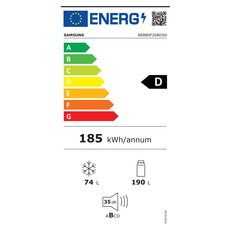 SAMSUNG BRB80F26BDS0EF FRIGORIFERO COMBINATO DA...