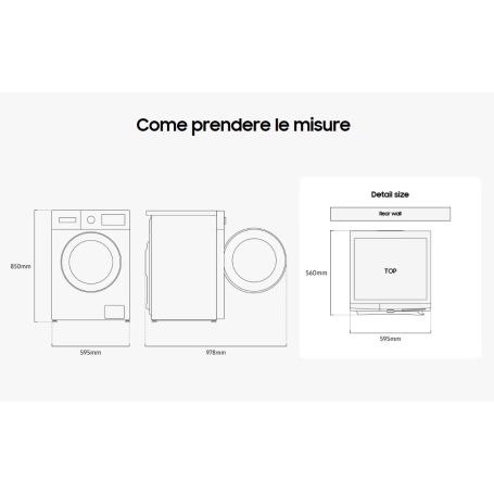 SAMSUNG WW90FG3M05AWET LAVATRICE 9KG 1400 GIRI VAPORE WI-FI CLASSE A