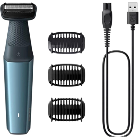 PHILIPS BG3027/05 BODYGROOM SERIES 3000 RIFINITORE IMPERMEABILE PER CORPO E INGUINE RICARICABILE