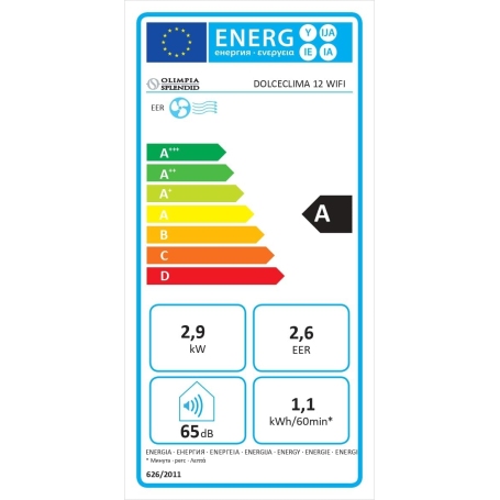 OLIMPIA SPLENDID DOLCECLIMA 12 WIFI CONDIZIONATORE PORTATILE POMPA DI CALORE 12000 BTU WIFI CLASSE A - DOCECLI12BBWF
