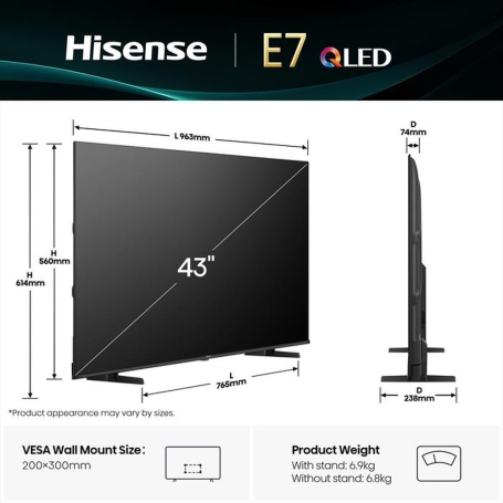 HISENSE 43E79Q TV QLED 43'' UHD 4K SMART TV