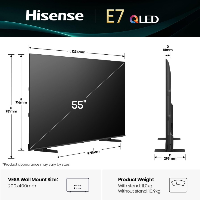 HISENSE 55E79Q TV QLED 55'' UHD 4K SMART TV