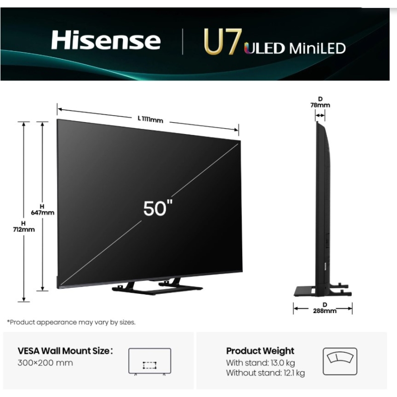 HISENSE 50U79Q TV QLED 50'' MINI-LED UHD 4K...