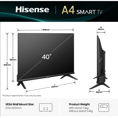 HISENSE 40A49Q TV LED 40'' SMART TV FULL HD CLASSE F
