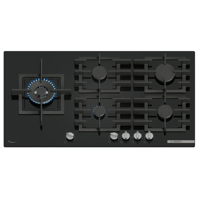 BOSCH PPM9A6I40 PIANO COTTURA DA INCASSO 90CM 5 FUOCHI A GAS GRIGLIE IN GHISA NERO