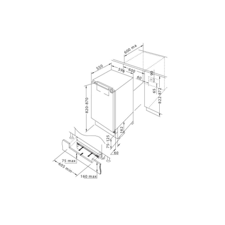 CANDY CUS68EW CONGELATORE VERTICALE DA INCASSO 3 CASSETTI CLASSE E