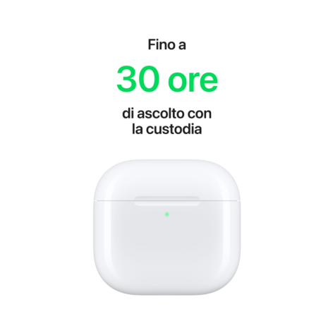 APPLE MXP63ZM/A AIRPODS 4 AURICOLARI WIRELESS USB-C COLORE BIANCO
