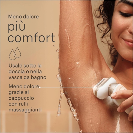 BRAUN SILK-EPIL 9 FLEX EPILATORE DONNA CON TESTINA FLESSIBILE 360° WET E DRY - SES90713D