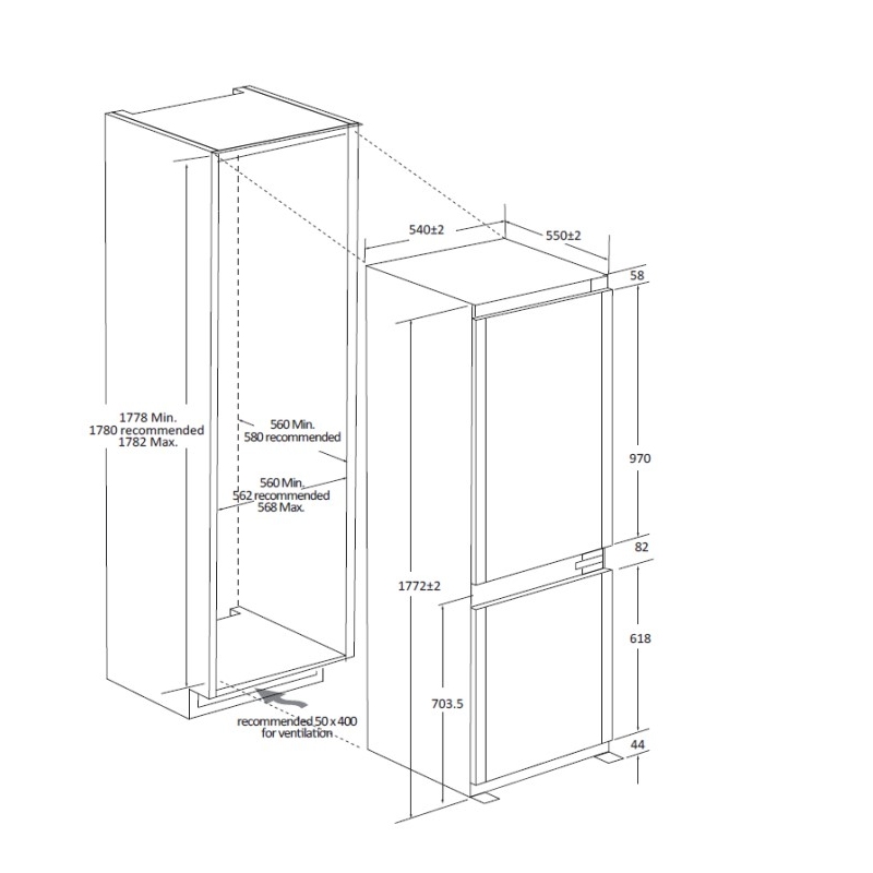 CANDY CNBQT3518E FRIGORIFERO COMBINATO DA...