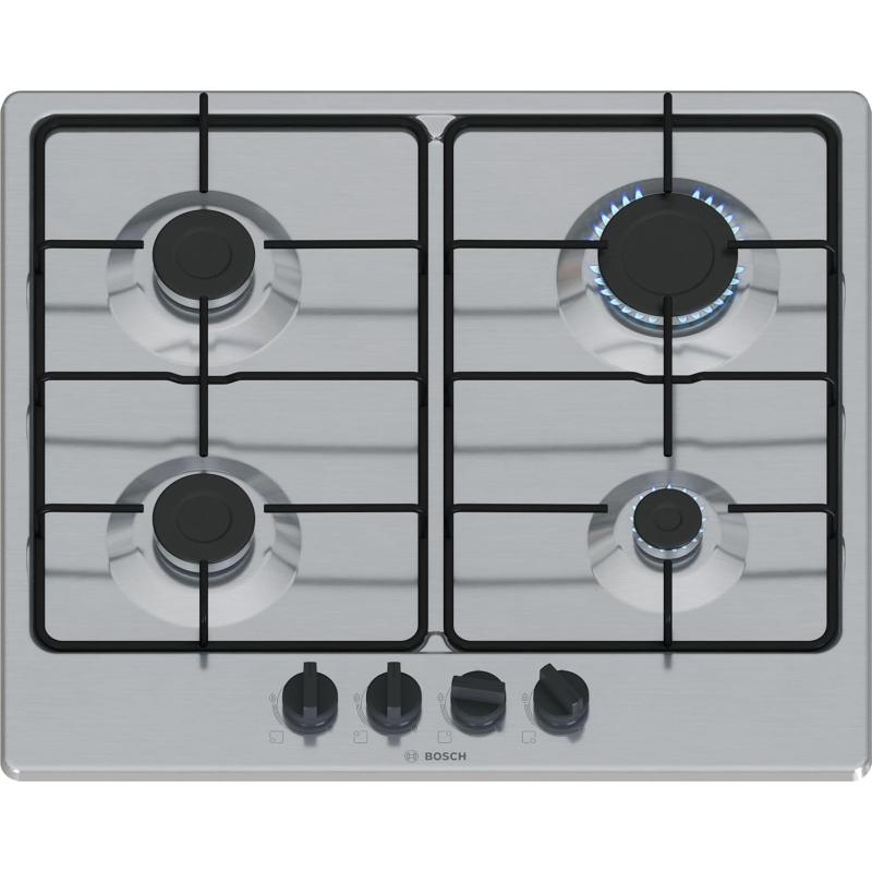 BOSCH PGP6B5K85 PIANO COTTURA DA INCASSO 60CM 4 FUOCHI A GAS INOX
