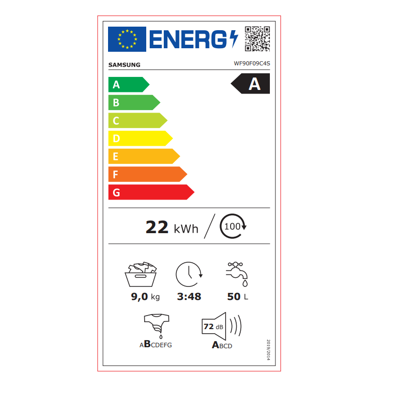 SAMSUNG WF90F09C4SU3 LAVATRICE 9KG 1400 GIRI...