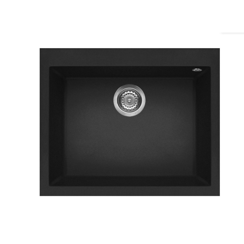 ELLECI QUADRA 110 LGQ11040 LAVELLO MONOVASCA 61X50 CM SOPRATOP IN GRANITEK NERO
