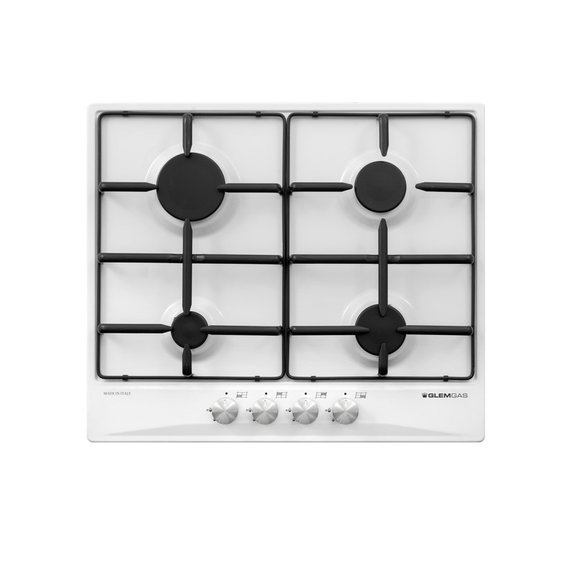 GLEM GAS GT64WH PIANO COTTURA DA INCASSO 60CM 4 FUOCHI A GAS COLORE BIANCO