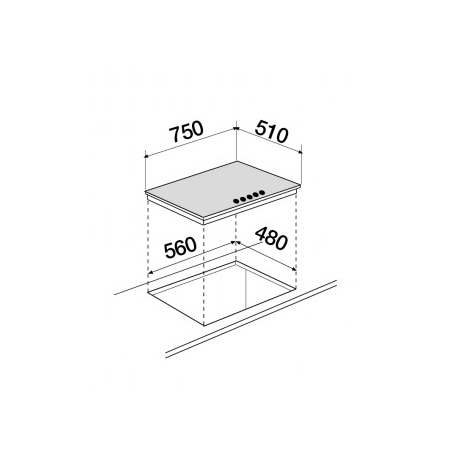 SCHOCK SVC85THBK PIANO COTTURA DA INCASSO 75 CM 5 FUOCHI A GAS COLORE NERO
